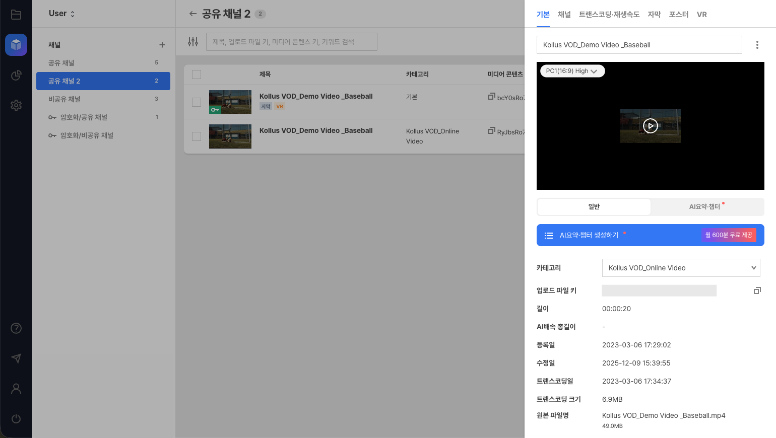 상세 정보 패널