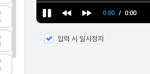입력 시 일시정지 기능
